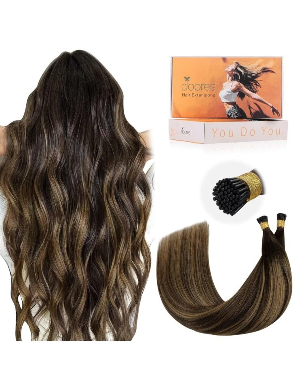 DOORES Hair Extensions Real Human Hair